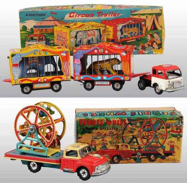 Appraisal: Lot of Japanese Friction Circus Truck Toys Description Both have