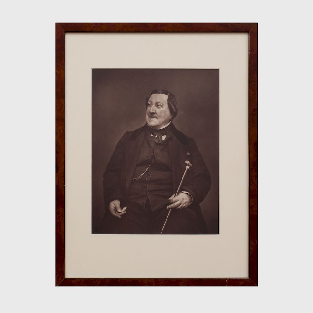 Appraisal: tienne Carjat - Portrait of Gioachino Rossini Sepia toned photograph