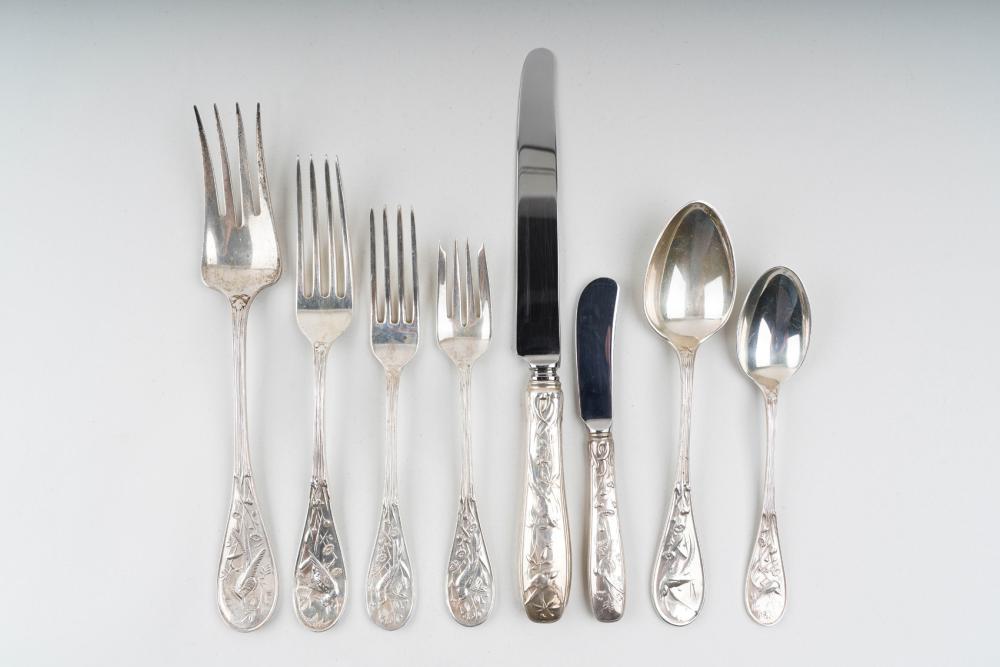 Appraisal: TIFFANY CO STERLING FLATWARE SERVICEAudubon pattern introduced marked Tiffany Co