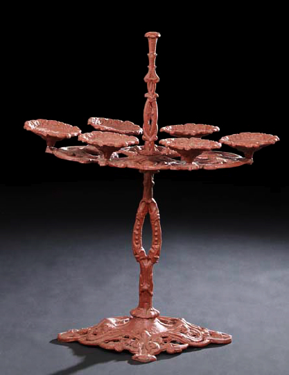 Appraisal: Naturalistically Modeled Cast-Iron Plant Stand ca of Art Nouveau inspiration