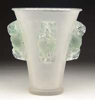 Appraisal: R LALIQUE SAINT EMILION VASE Beautiful Lalique vase has frosted