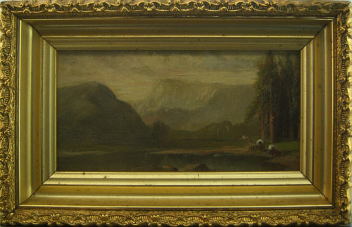 Appraisal: American oil on board landscape th c x