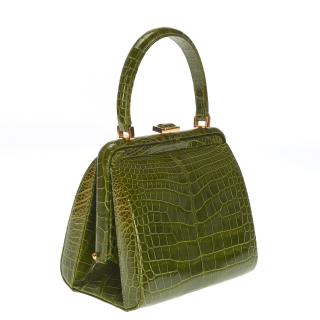 Appraisal: Manolo Blahnik green alligator handbag Manolo Blahnik green alligator handbag