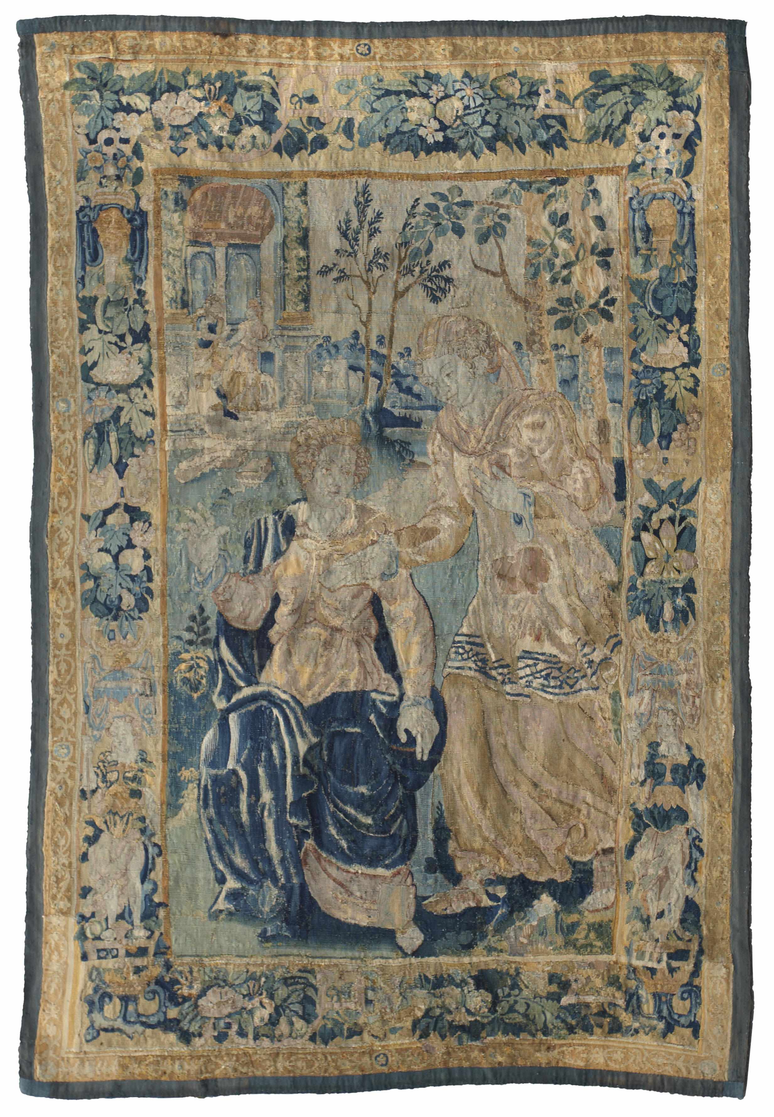 Appraisal: A Flemish Renaissance tapestry late th century Depicting a noblewoman