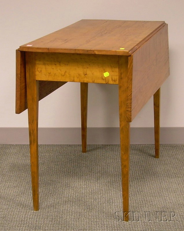 Appraisal: Federal Tiger and Bird's-eye Maple Drop-leaf Pembroke Table ht lg