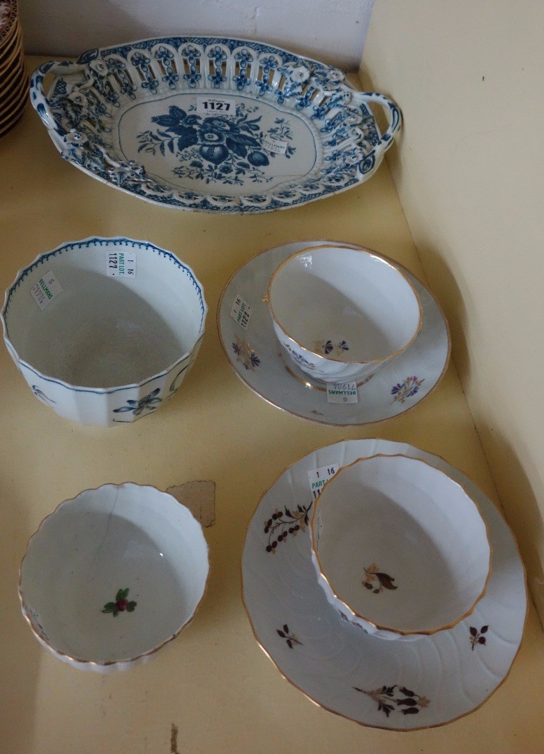 Appraisal: A Worcester blue and white fluted bowl late th century