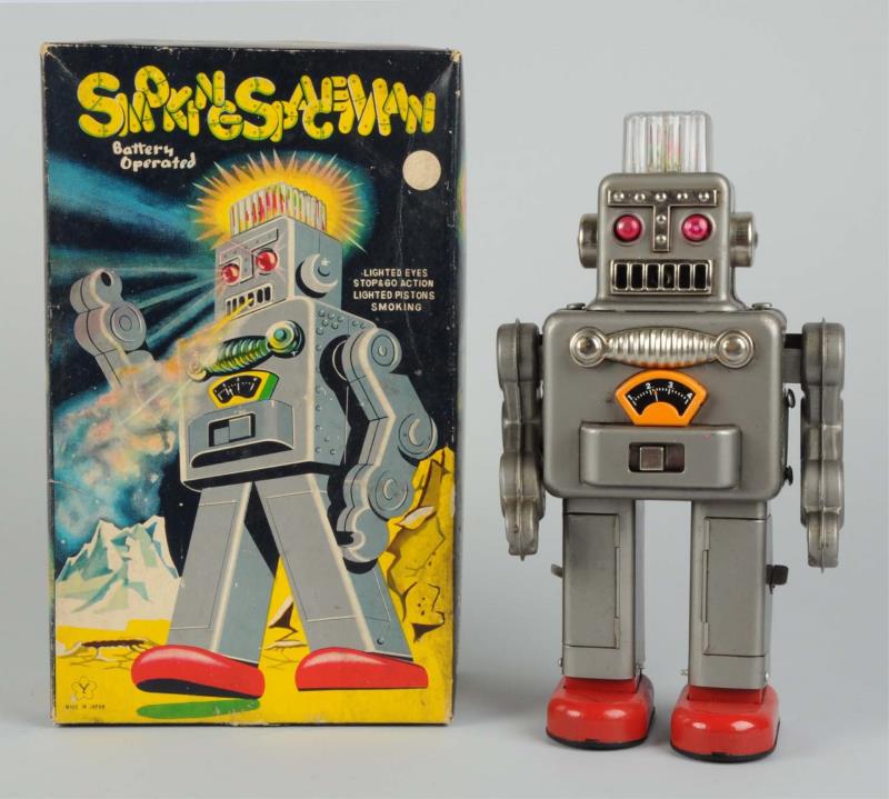 Appraisal: Japanese Tin Litho Smoking Spaceman O B Battery - Operated