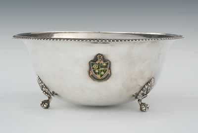 Appraisal: A Large Sterling Silver Golf Tournament Trophy Bowl Of rounded