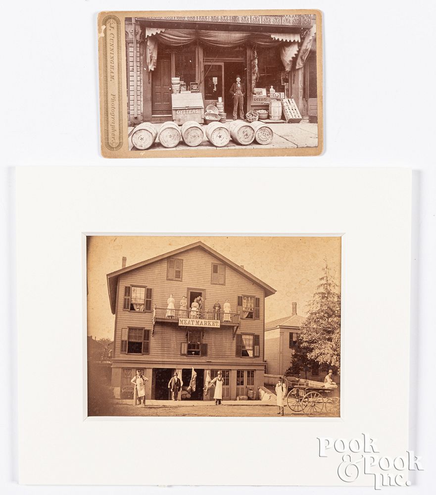 Appraisal: Two storefront photographs Two storefront photographs to include a photo