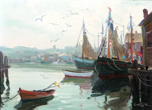 Appraisal: Paul Strisik American - Gloucester Harbor signed 'Strisik' lower right