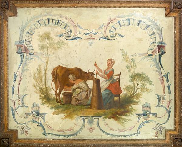 Appraisal: French School th century A pastoral scene of a maid