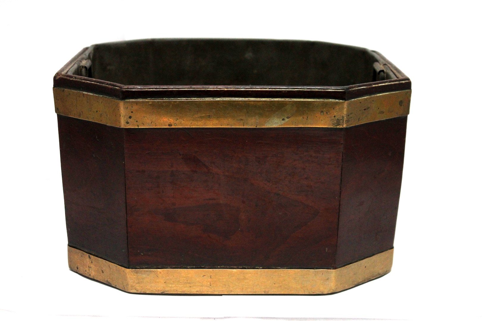 Appraisal: A George III brass bound table top wine cooler of