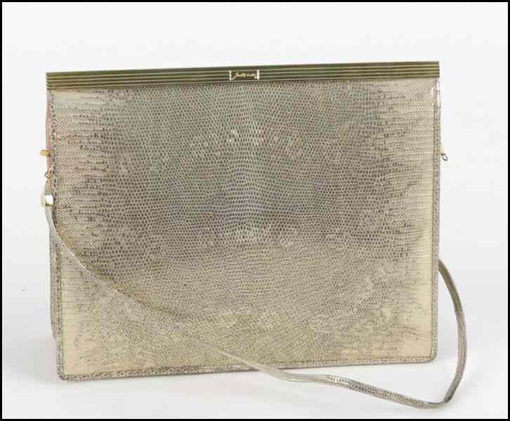 Appraisal: JUDITH LEIBER GOLD LEATHER HANDBAG With removeable shoulder strap interior