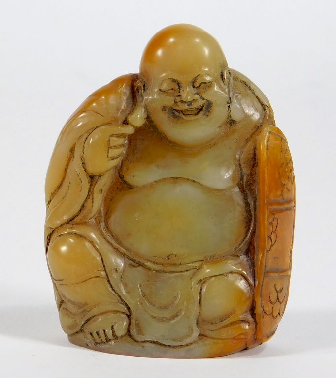 Appraisal: C Chinese Shoushan Stone Figural Buddha Seal China th-Early th