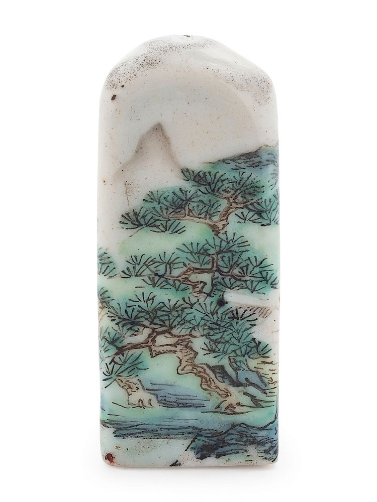 Appraisal: A Chinese Famille Rose Porcelain Seal Height in cm A