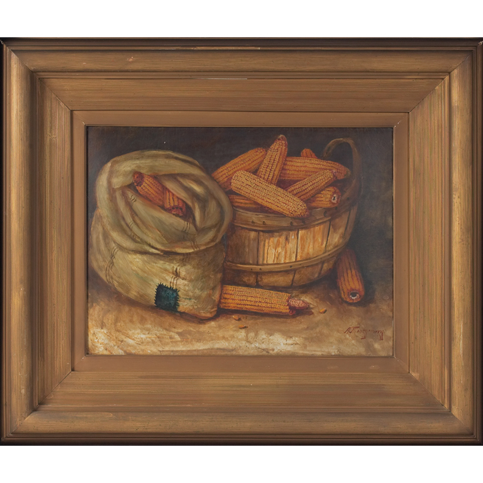 Appraisal: Alfred E A Montgomery American - ''Still Life with Corn