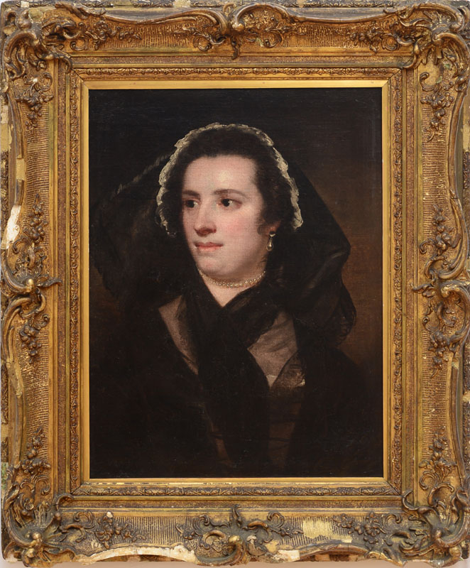 Appraisal: ENGLISH SCHOOL PORTRAIT OF A LADY Oil on canvas unsigned