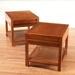 Appraisal: Pair Michael Taylor side tables Pair Michael Taylor side tables