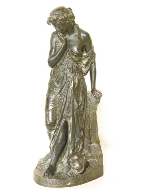 Appraisal: BRONZE FIGURE OF WOMAN WITH BROKEN JUG La Cruche Cassee