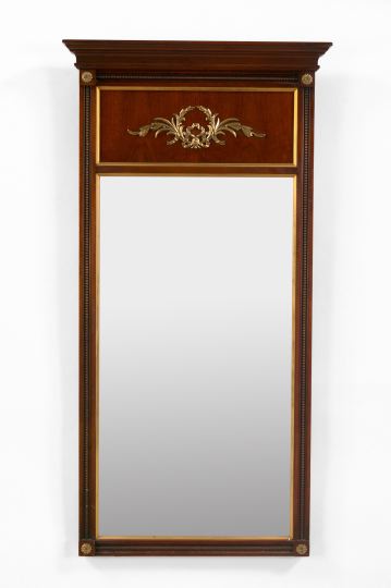 Appraisal: Swedish Gilt-Brass-Mounted Carved and Parcel-Gilt Mahogany Looking Glass in the