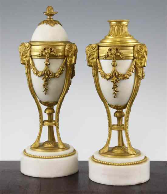 Appraisal: A pair of early th century French ormolu mounted white