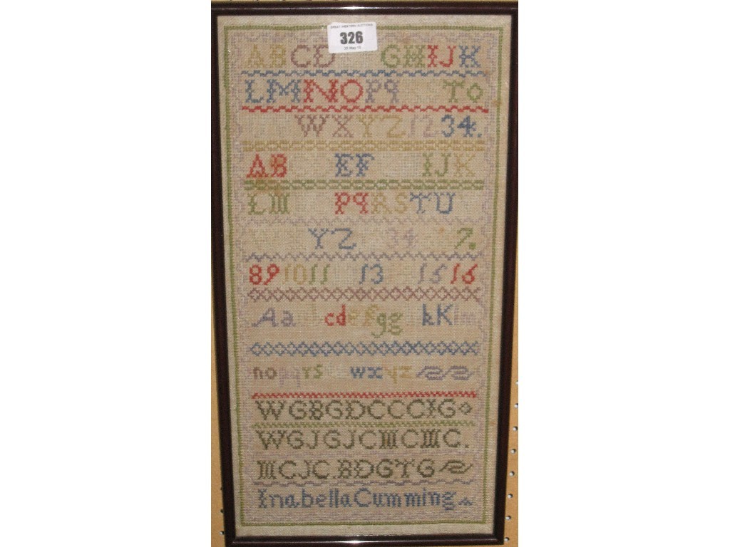 Appraisal: Framed sampler