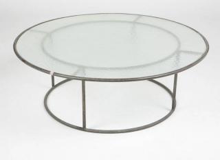 Appraisal: A Walter Lamb bronze patio cocktail table Mid- th century