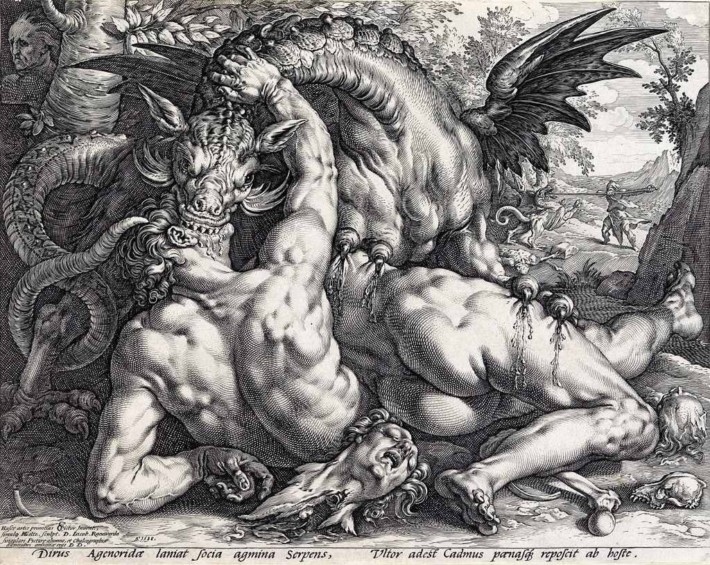 Appraisal: HENDRICK GOLTZIUS The Dragon Devouring the Companions of Cadmus Engraving