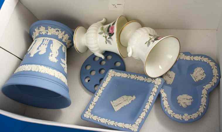 Appraisal: Collection of Wedgwood to include Blue Jasper ware Posy Stand