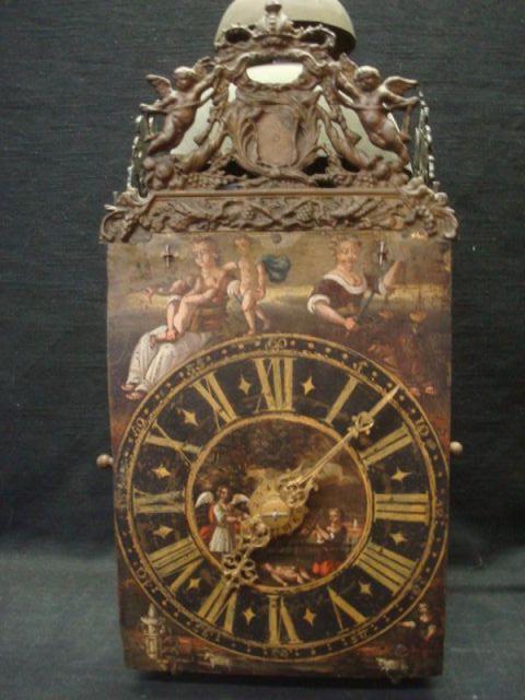 Appraisal: th Cent Dutch Clock with Old Master Decoration From a