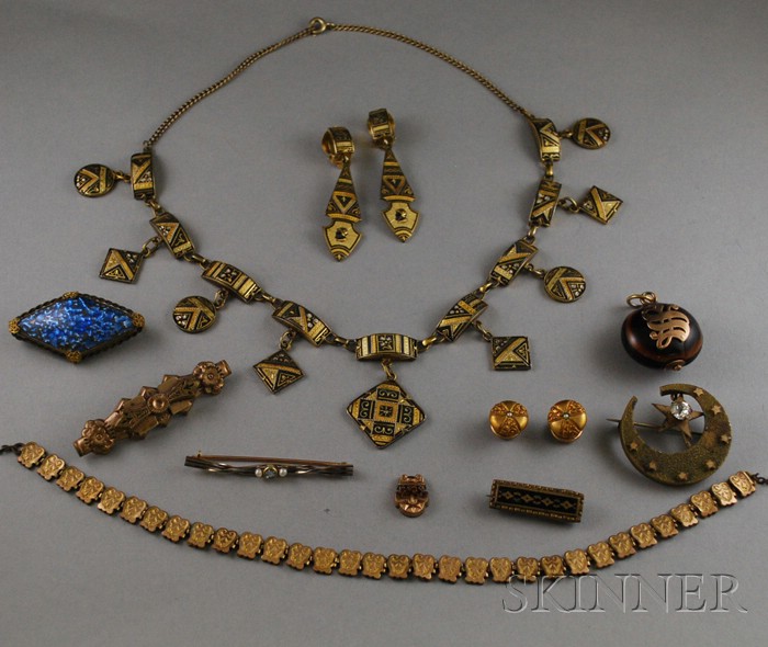 Appraisal: Group of Antique Jewelry including a necklace and matching earpendants