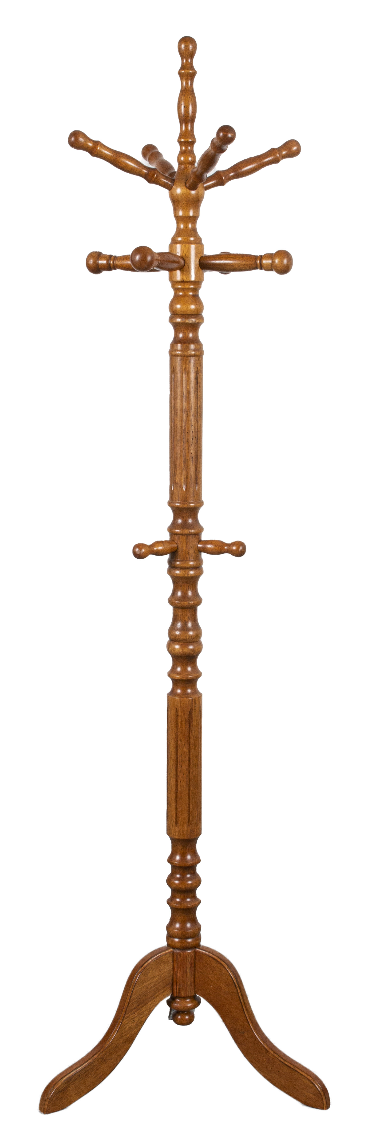 Appraisal: MODERN OAK COAT RACK Modern oak coat rack H x