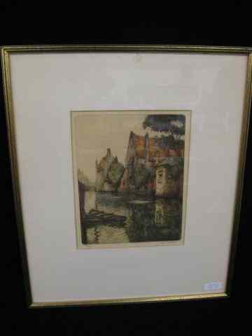 Appraisal: Alfred Van Neste Drypoint Etching listed Belgium artist - city