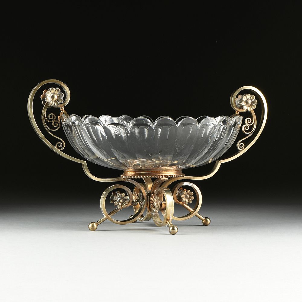 Appraisal: A GILT BRONZE MOUNTED BACCARAT GLASS CENTERPIECE FRENCH LATE TH