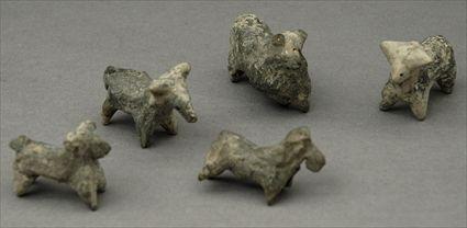 Appraisal: Group of Five Persian Terracotta Animal Figures