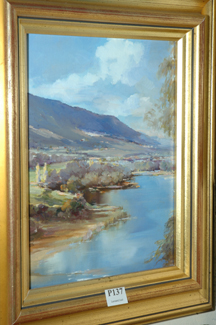 Appraisal: TILLY BARTON RIVER LANDSCAPE OIL ON CANVASBOARD