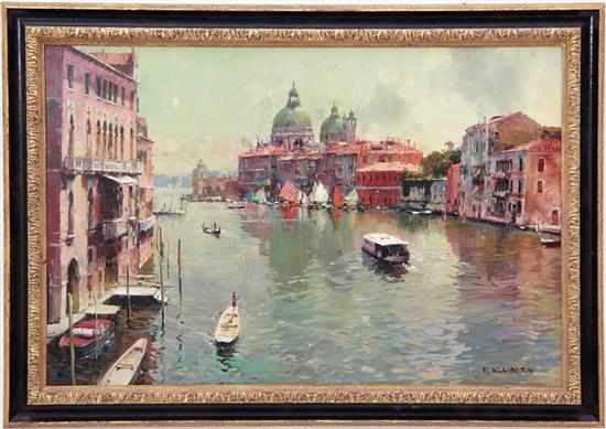 Appraisal: Fritz Klaiberg German - VENICE oil on canvas framed signed