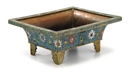 Appraisal: Good Chinese gilt-mounted cloisonne jardiniere qianlong jiaqing dynasty Of long