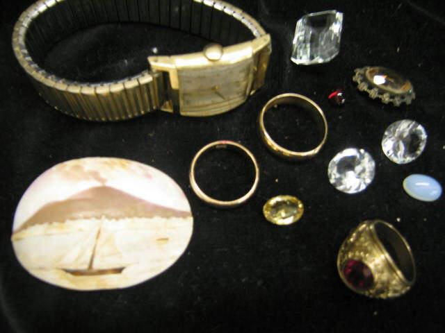 Appraisal: Estate Lot gold bands watches stones etc