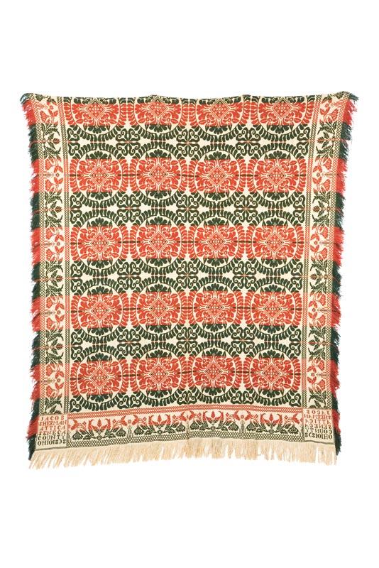 Appraisal: OHIO COVERLET Jacob Sherman Attica Seneca County wool and cotton