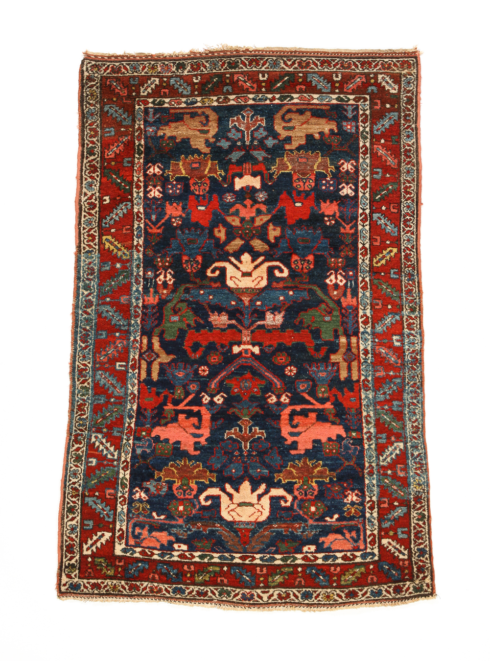 Appraisal: NORTHWEST PERSIAN SANJABI KURD RUG Ca Rare Caucasian Bidjov design