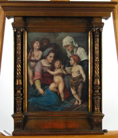 Appraisal: Vintage Framed Print Jesus and Mary and others size as