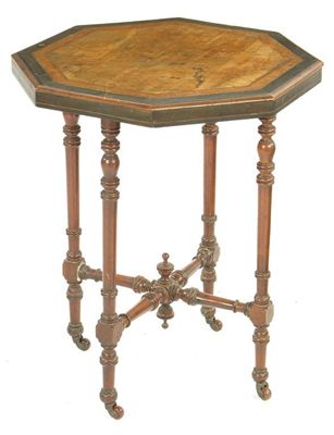 Appraisal: A Victorian walnut octagonal top centre table attributed to Gillows