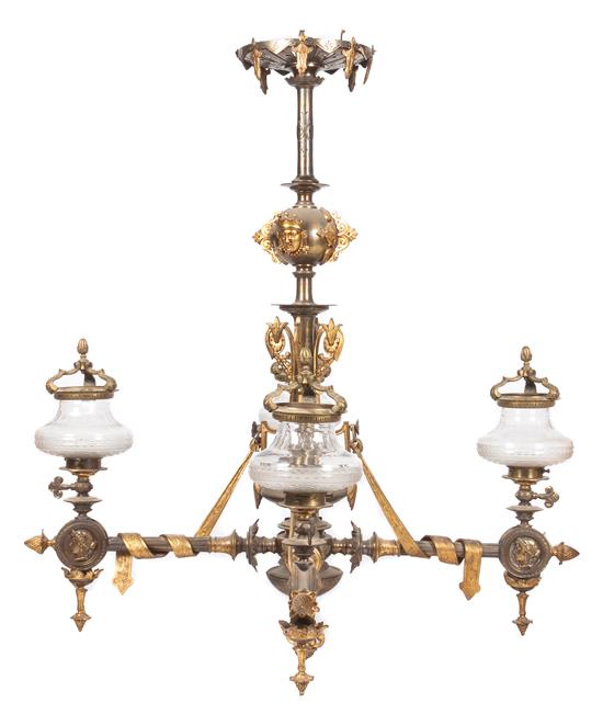 Appraisal: Sale Lot A Victorian Ebonized and Parcel Gilt Fixture of