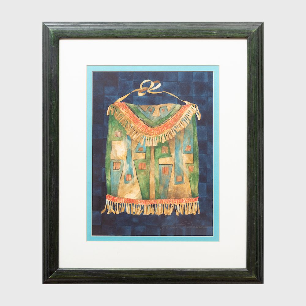 Appraisal: Leslie Anderson Native American Satchel Watercolor on paper signed 'Leslie