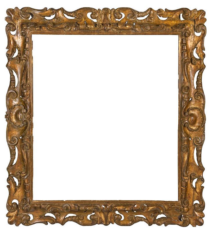 Appraisal: th Century Florentine Frame reverse perforated leaf and shell decoration