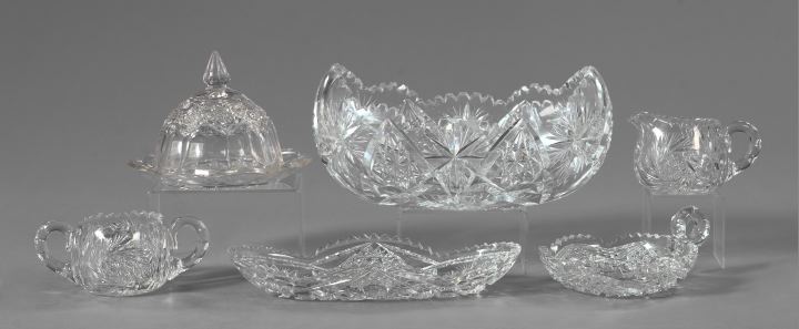 Appraisal: Six-Piece Collection of Cut Glass consisting of a five-piece group