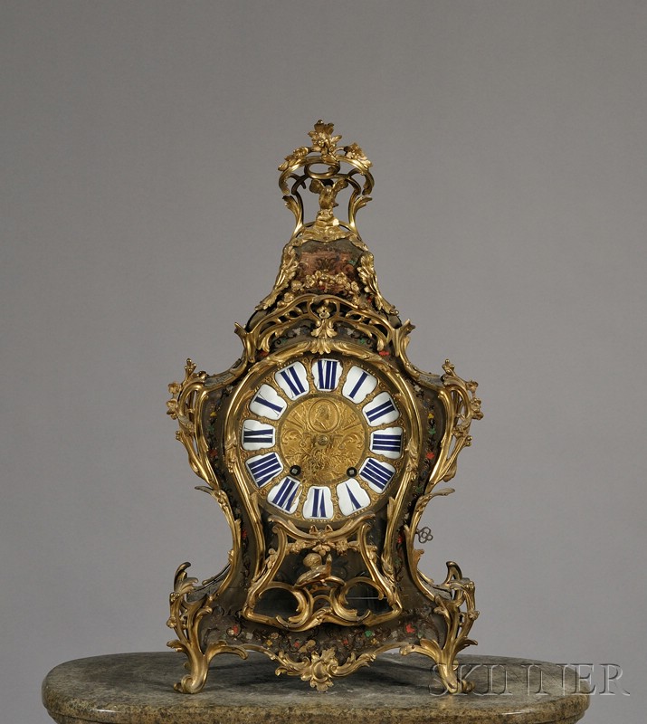 Appraisal: Louis XIV Style Ormolu-mounted Boulle Mantel Clock late th century