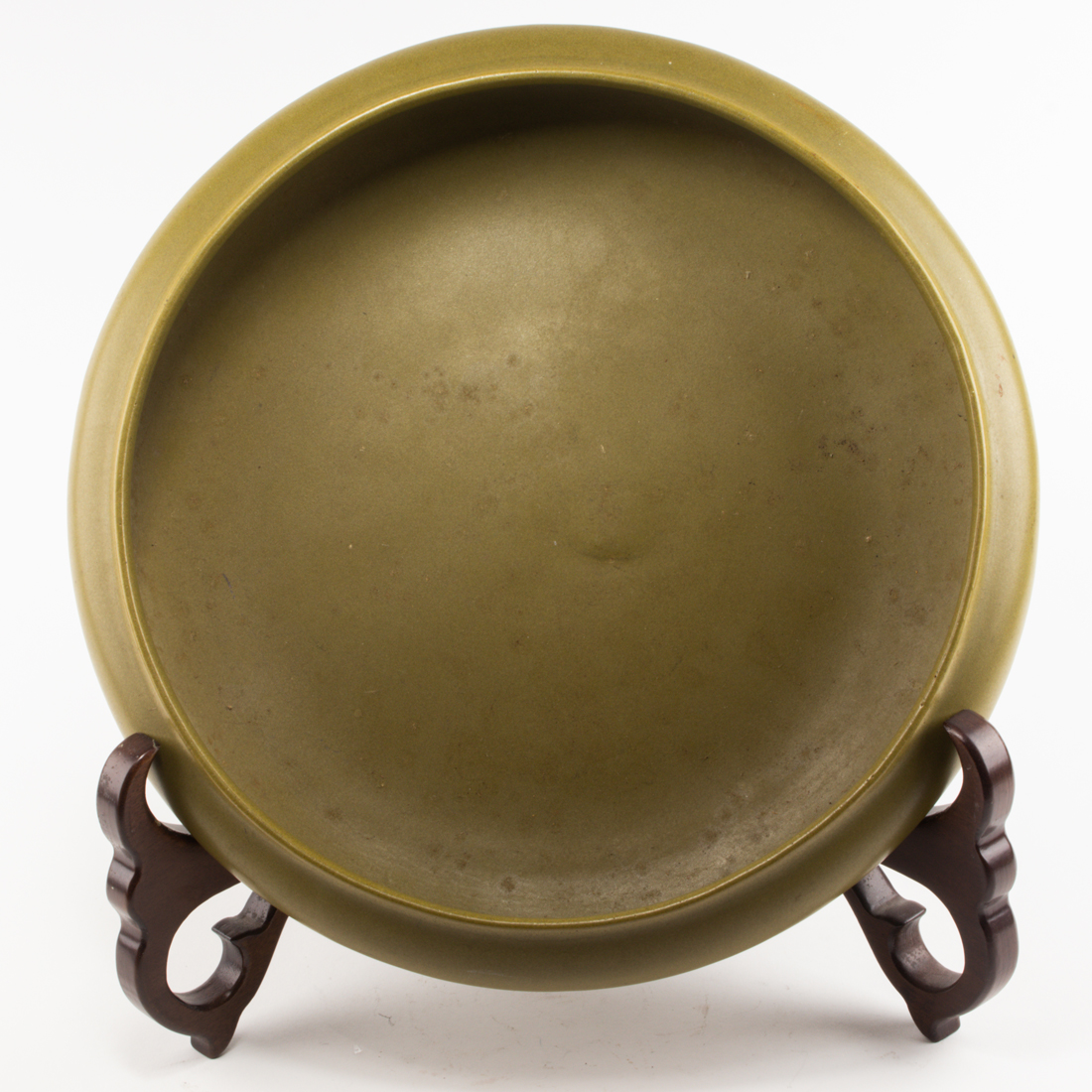 Appraisal: CHINESE TEA-DUST-GLAZED LOW BOWL Chinese tea-dust-glazed low bowl the compressed