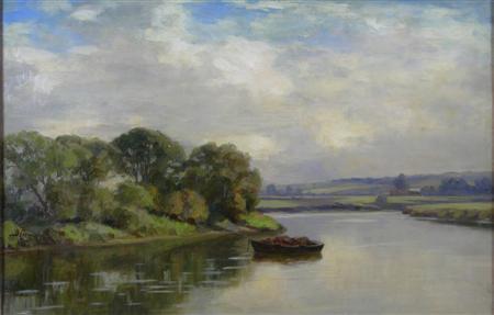 Appraisal: DUNCAN CAMERON SCOTTISH - SUMMER DAY NEAR CAMBUS Signed oil